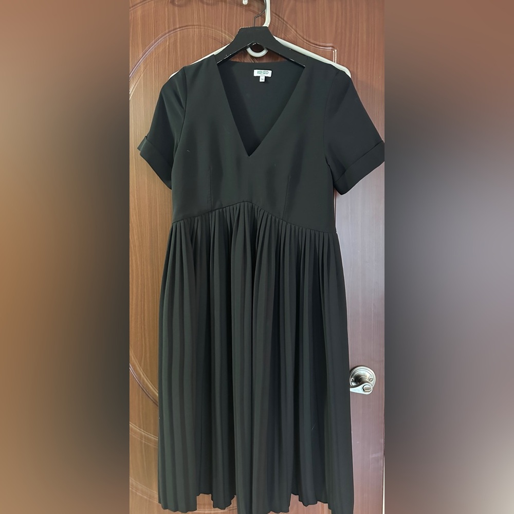 Elegant Black Pleated Dress